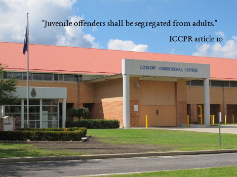 Juvenile offenders shall be segregated from adults. ICCPR, article 10